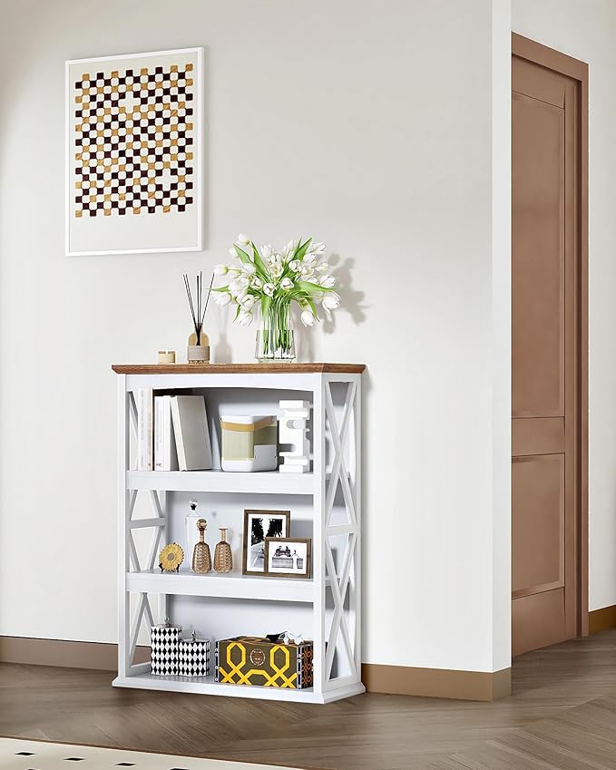 4-Tier Bookcase, 42.9" Floor Standing Organizer Shelf, Corner Book Stand - Image 9