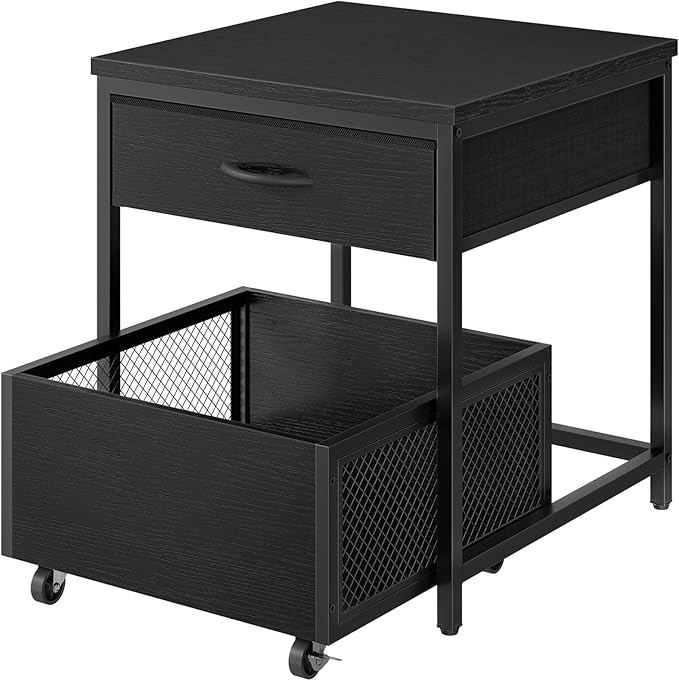 End Table, 19.7 Inch Square Side Table, Mini Fridge Stand by Choezon
