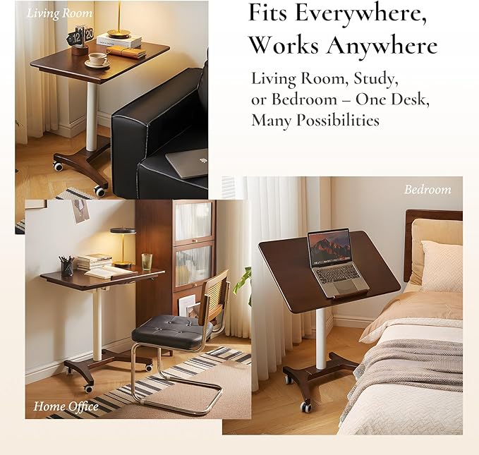 Adjustable Computer Desk, Solid Wood Folding Desk - Image 9