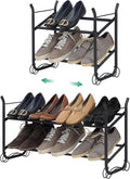 SunnyPoint Expandable & Stackable 2-Tier Shoe Rack – Adjustable Shoe Organizer by SunnyPoint