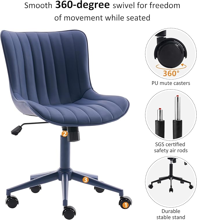 YOUNIKE Armless Home Office Desk Chair - Image 3