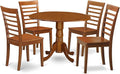 East West Furniture DLML5-SBR-W 5 Piece Kitchen Table & Chairs Set Includes a by EastWestFurniture