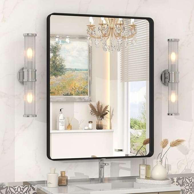 22x30 Inch Black Metal Framed Mirror by VANLIOBathroomMirror