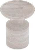 SIMPLIHOME Haynes 16-inch Wide Solid Mango End Table in White Wash, Handcrafted by SimpliHome