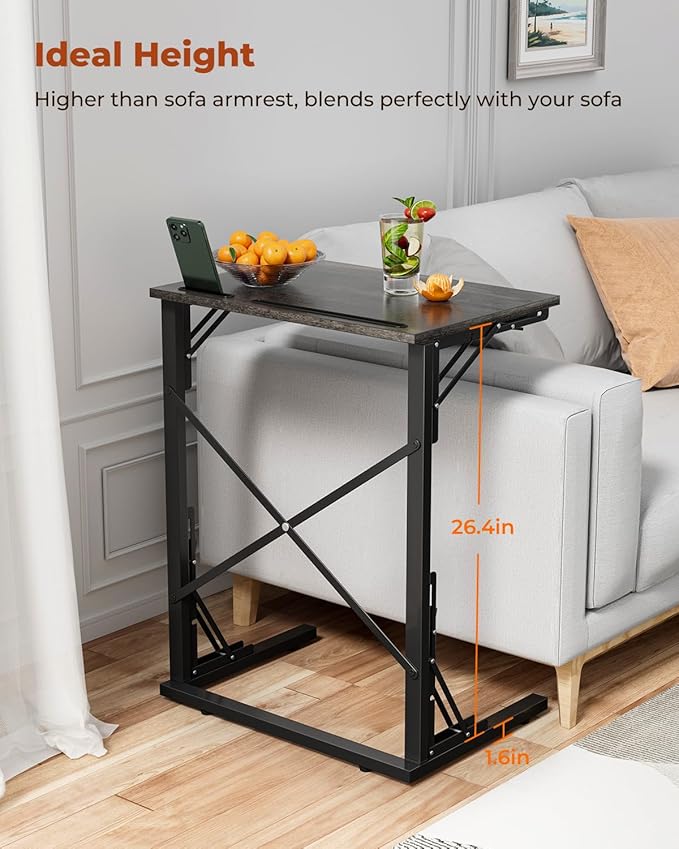 21''Wx28''H Folding TV Tray for Eating, Small Foldable C-Shaped Tray Table - Image 9