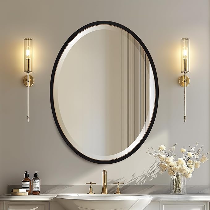 OVALCREST - Oval Wooden Beveled Wall Mirror by OVALCREST