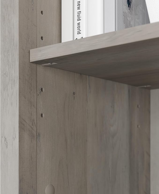 Bush Furniture Salinas 5 Shelf Bookcase in Driftwood Gray, Tall Bookshelf - Image 7