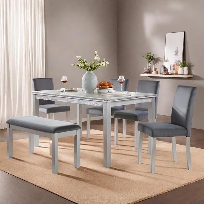 Dining Table Set for 5, 6 Piece Dining Room Table Set - Image 6