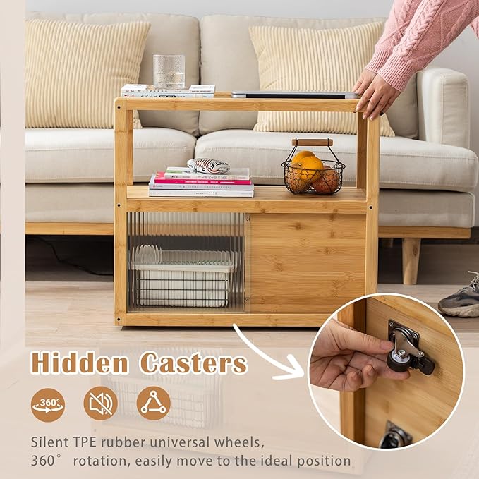 Bamboo Side Table Nightstand - Image 5