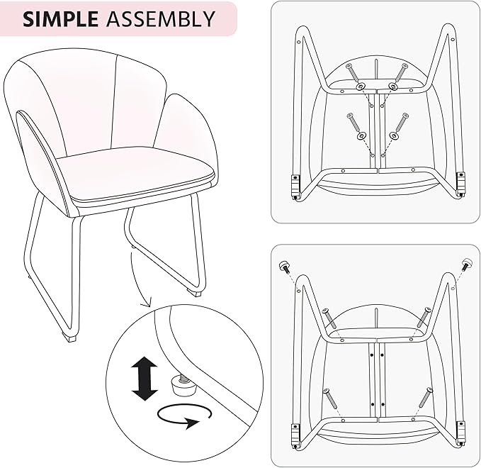 Yaheetech Modern PU Leather Armchair, Flower Shaped Makeup Chair Vanity Chair - Image 9