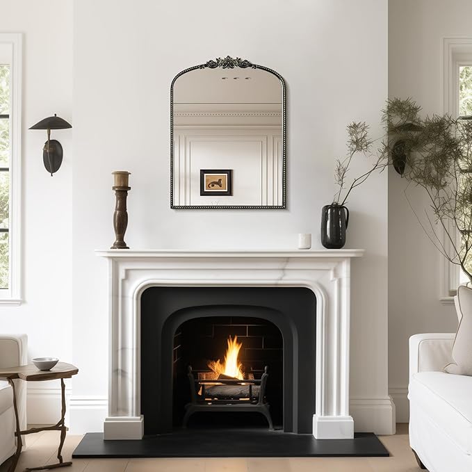 WallBeyond Gold Vintage Arched Wall Mirror, 24x32 Inch, Living Room - Image 3