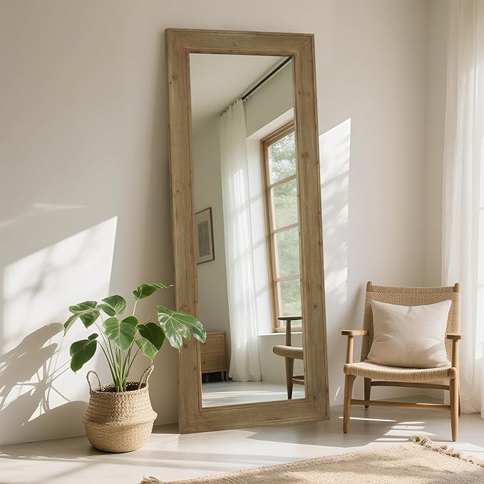 WallBeyond Full Length Mirror Rustic Wood Framed, 27 x 67 inch Farmhouse Wall - Image 2