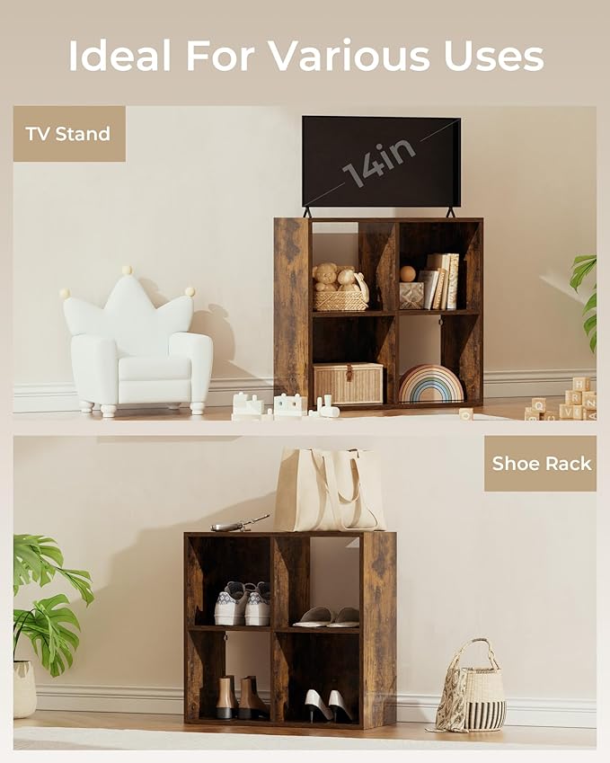 GTPLAYER 4-Cube Storage Organizer, Fits 11" Bins, Vertical or Horizontal Use - Image 4