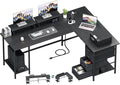 66" L Shaped Computer Desk, 94.4'' Home Office Desk by Korfile
