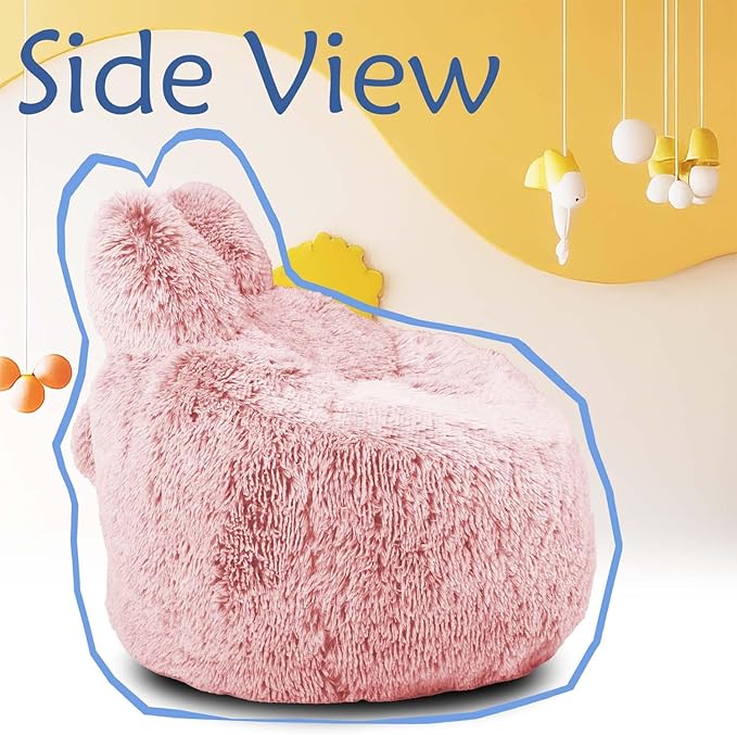 Bean Bag Chair for Kids with Plush Faux Fur Cover, 2.5FT Memory Foam Filled - Image 5