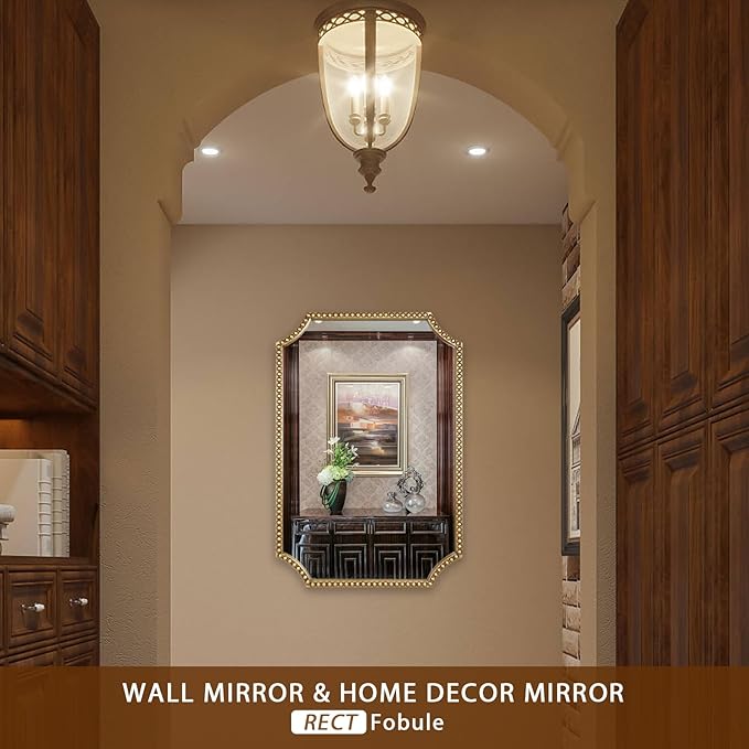 24"x36" Mirror for Wall, Scalloped Corners Rectangle Decorative Mirror - Image 6