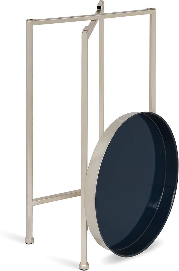 Kate and Laurel Celia Round Foldable Tray Accent Table, Modern Minimalist - Image 6