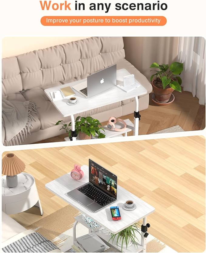 Portable Desk with Wheels Small Standing Desk on Wheels Adjustable Height - Image 4