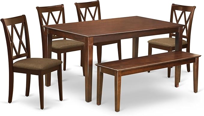 East West Furniture DUCL6-MAH-C 6 Piece Kitchen Table & Chairs Set Contains a by EastWestFurniture