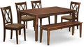 East West Furniture DUCL6-MAH-C 6 Piece Kitchen Table & Chairs Set Contains a by EastWestFurniture