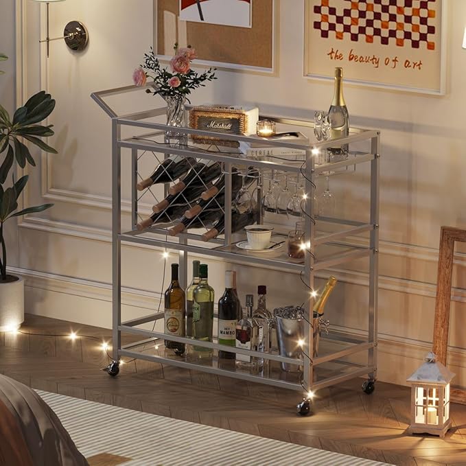 FATORRI Bar Cart Silver, Bar Carts - Image 8
