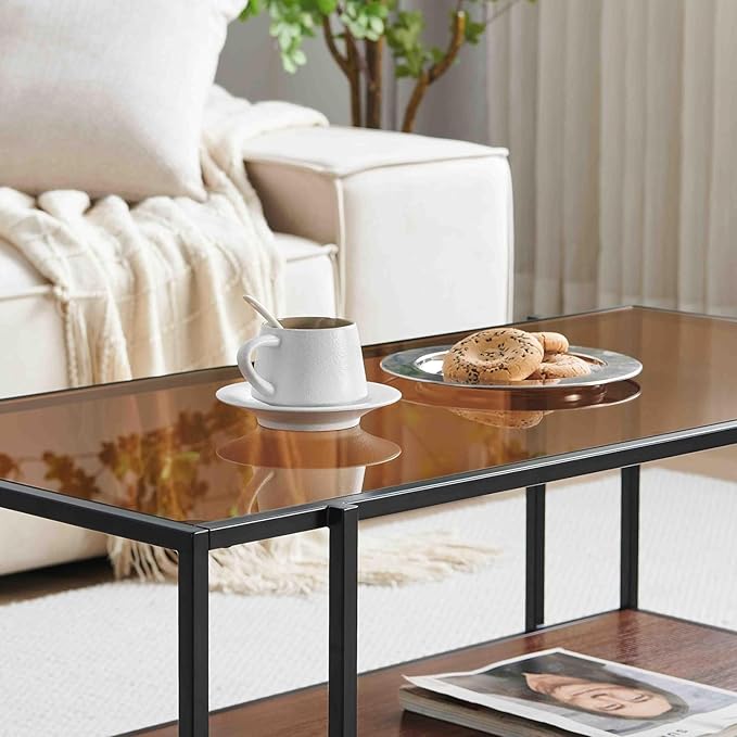 Shrine Glass Coffee Table, Modern Design, Dual-Layer Coffee Table - Image 8