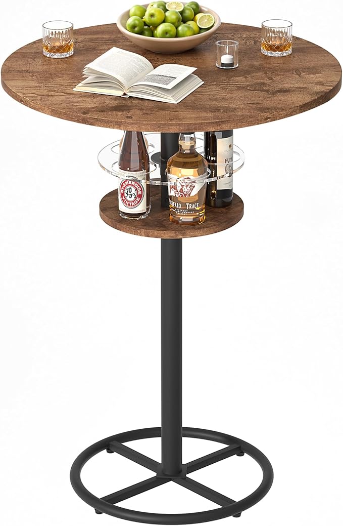 VECELO 36” High Top Bar Table, Sturdy Frame by VECELO