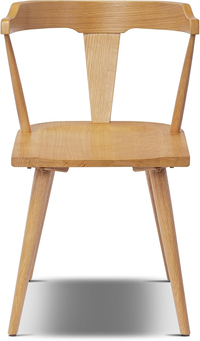 POLY & BARK Mid Century Modern Enzo Oak Dining Chair – Solid Oak Wood Splat - Image 3