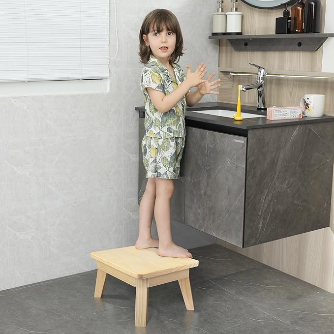 HOUCHICS Wooden Step Stool, One Step Stool - Image 5