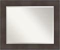 Amanti Art Brown Wall Mirror 28x34 William Rustic Woodgrain Rectangle Bathroom by AmantiArt