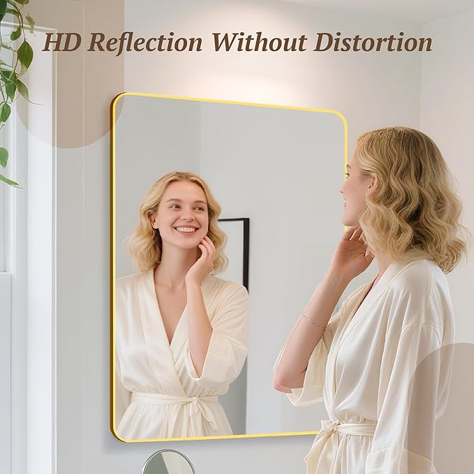 Bathroom Mirror 55" x 36", Large Rectangle Wall Mirror, Entryway Decor - Image 3
