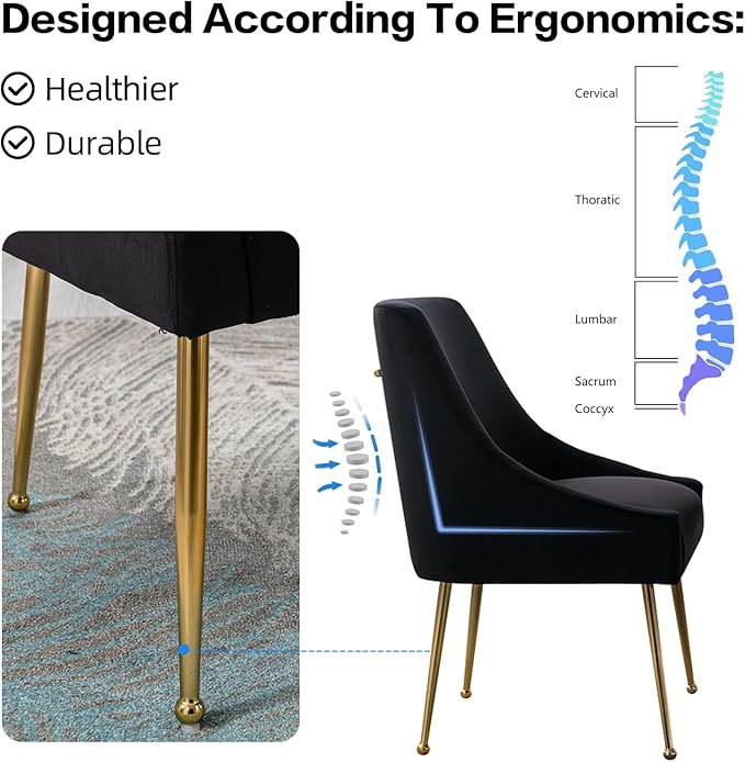 Velvet Dining Chairs Set of 2, Furniture Collection Modern Contemporary - Image 7