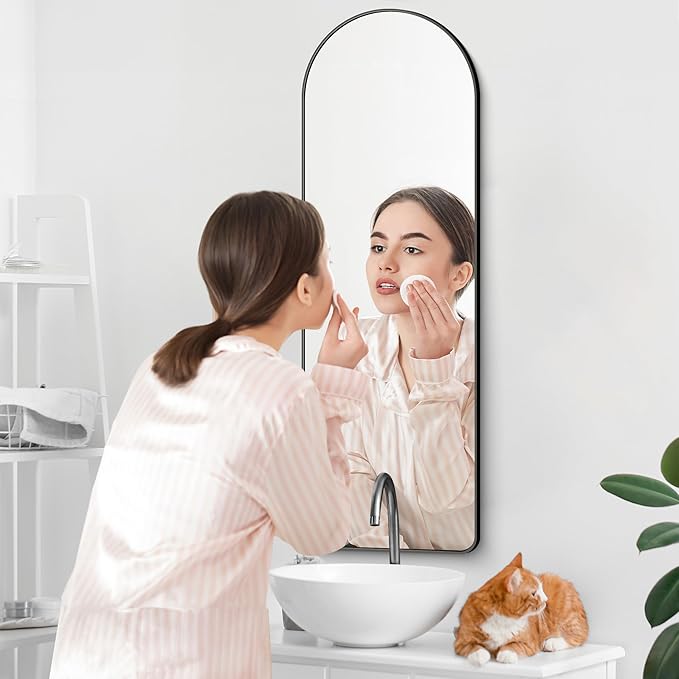 Arched Bathroom Mirror, Wall Mounted Mirror, Living Room, Vertically Hanging - Image 4