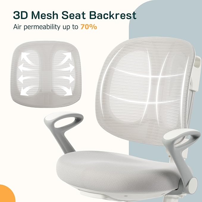 Ergonomic Kids Desk Chair with Footrest & Height-Adjustable Seat, Work & Dining - Image 9