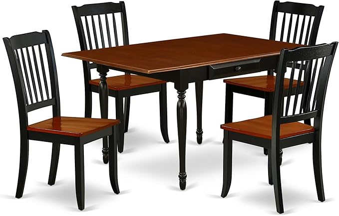 East West Furniture MZDA5-BCH-W 5 Piece Dining Room Furniture Set Includes a by EastWestFurniture