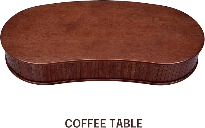 NTC Ripple DOU Coffee Table, Modern Wooden Double-Layer Center Table, Vertical - Image 6