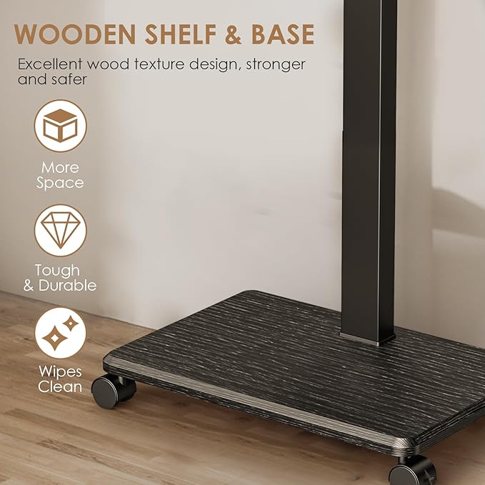 Rolling TV Stand Portrait for 65 70 75 Inch TVs, Tilt and Swivel Mobile TV Cart - Image 8