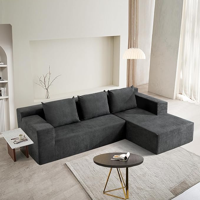 ANONER 103” Cloud Sectional Sofa L-Shaped Boneless Couch, Modern Minimalist - Image 5