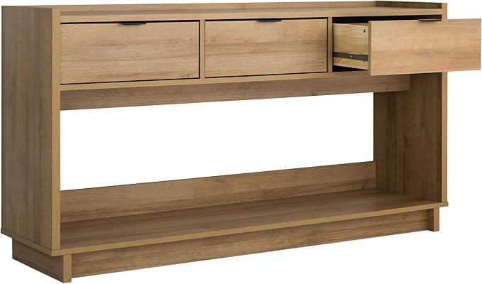 Prepac Natural Oak Simply Modern Entryway Table, Narrow Console Table - Image 13