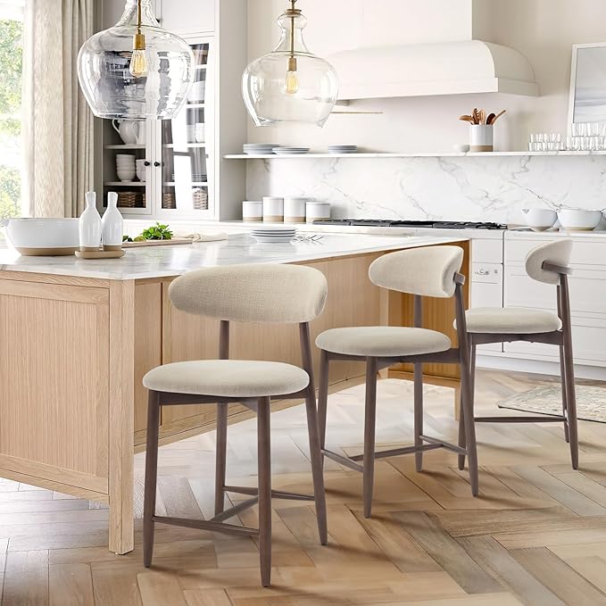COLAMY Counter Height Bar Stools Set of 3, Kitchen Bar Stools - Image 3