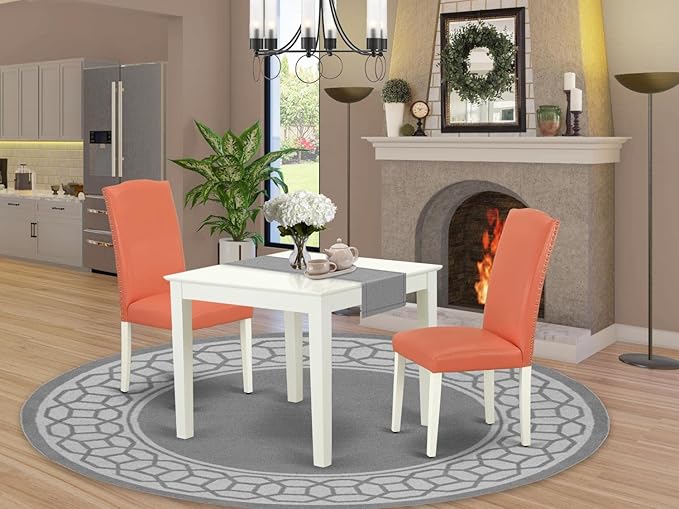 East West Furniture OXEN3-LWH-78 3 Piece Dinette Set - Image 6