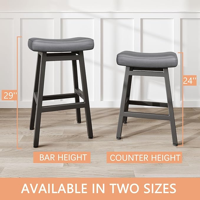 29 Inches Bar Stools Set of 2, Bar Height Barstools - Image 5