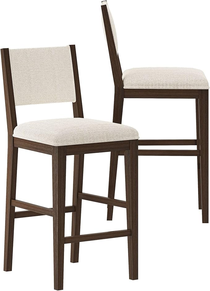 Plank+Beam Sereno Bar Stool, Sturdy Wood Modern Kitchen Bar Height Stool - Image 3