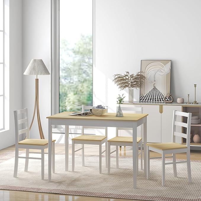 Giantex Dining Table Set for 4, Dining Room Table Set for 4, Breakfast Nook - Image 5