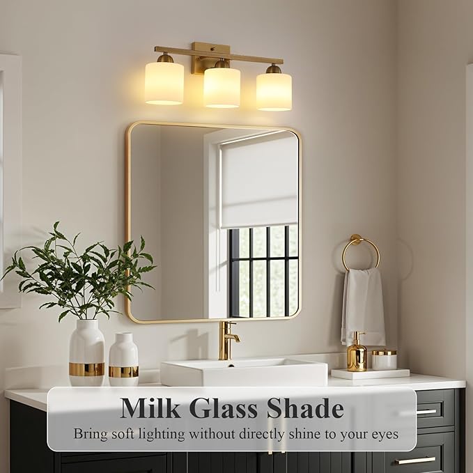 Stainless Steel Milk Glass Vanity Lights - Image 2