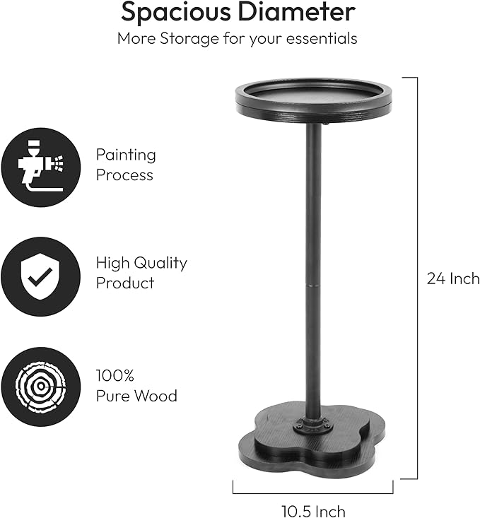 Modern Accent Pedestal Side End Table - Image 2