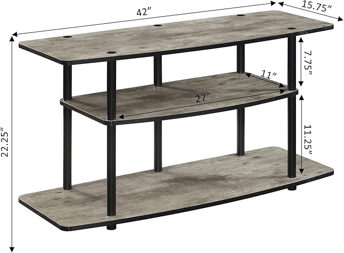Convenience Concepts Designs2Go No Tools 3-Tier Wide TV Stand 42" - Image 7