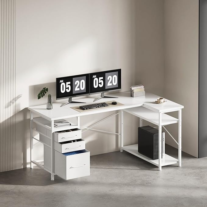 55" Computer Desk with Drawers, Desks - Image 2