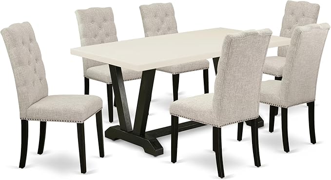East West Furniture V627EL635-7 7 Piece Kitchen Table Set Consist of a by EastWestFurniture