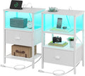 Sthmec Nightstands Set of 2, LED Bedside Tables by Unknown